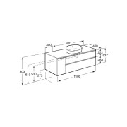 The Gap Pour Lavabo À Droite 1100 Mm Blanc Mat/Poignées Noires - ROCA A851504509 