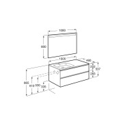 The gap pack 2t lav gche 1000mm (unik+miroir) blanc brillant - ROCA A851514806 