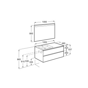 The gap pack 2t lav gche 1000mm (unik+miroir) blanc brillant - ROCA A851514806 