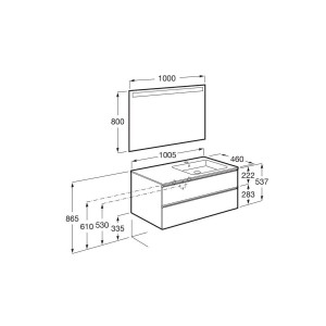 The Gap Pack 2T Lav Dte 1000Mm (Unik+Miroir) Blanc Brillant - ROCA A851515806 