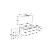 The Gap Pack 2T 1200Mm (Unik+Miroir) Blanc Brillant - ROCA A851516806 