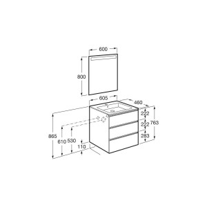 The Gap Pack 3T 600Mm (Unik+Miroir) Frêne Nordic - ROCA A851517434 