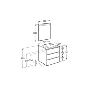 The Gap Pack 3T 600Mm (Unik+Miroir) Blanc Brillant - ROCA A851517806 