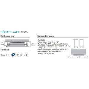 Sèche-serviette soufflant ACOVA - REGATE + AIR eau chaude 1625W (625W+100W) SX137-050IFS