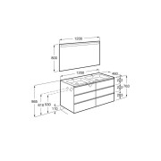 The Gap Pack 3T 1200Mm (Unik+Miroir) Blanc Brillant - ROCA A851524806 