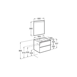 The gap pack cpt 2t 600mm (unik+miroir) city oak - ROCA A851526402 