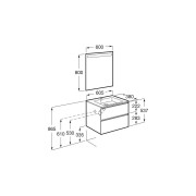 The Gap Pack Compact 2 Tiroirs (Unik+Miroir) 600Mm Blanc Mat/Poignées Noires - ROCA A851526509 