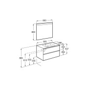The Gap Pack Compact 2 Tiroirs (Unik+Miroir) 800Mm Blanc Mat/Poignées Noires - ROCA A851528509 