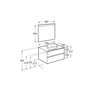 The Gap Pack Pr Lav A Poser 800Mm  City Oak - ROCA A851532402 