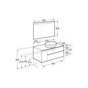 The Gap Pack Pr Lav Dte 900Mm Blanc Brillant - ROCA A851533806 