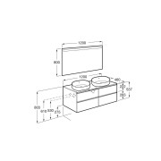 The Gap Pack Pour 2 Vasques À Poser 1200Mm Blanc Mat/Poignées Noires - ROCA A851537509 