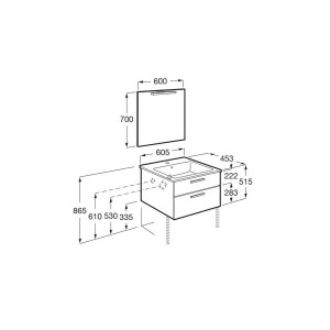 Victoria Pack 2 Tiroirs 600Mm Blanc Brillant - ROCA A851602806 
