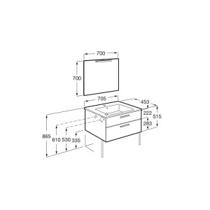 Victoria pack 2 tiroirs 700mm noyer - ROCA A851603517 