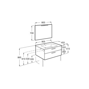 Victoria Pack 2 Tiroirs 800Mm Blanc Brillant - ROCA A851604806 
