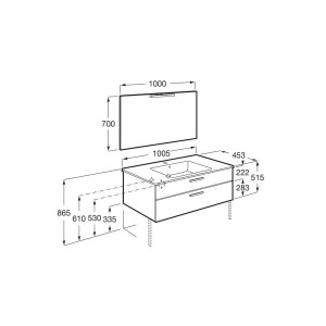 Victoria pack 2 tiroirs 1000mm city oak - ROCA A851605402 