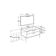 Victoria pack 2 tiroirs 1000mm frêne nordic - ROCA A851605434 