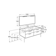 Victoria Pack 2 Tiroirs 1200Mm Gris Anthracite - ROCA A851606153 