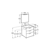 Victoria pack 3 tiroirs 600mm frêne nordic - ROCA A851607434 