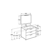 Victoria Pack 3 Tiroirs 800Mm Blanc Brillant - ROCA A851608806 