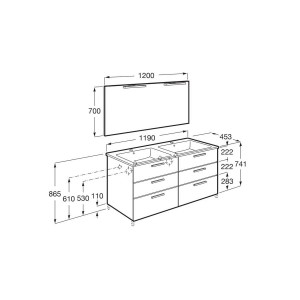Victoria Pack 3 Tiroirs 1200Mm Blanc Brillant - ROCA A851609806 