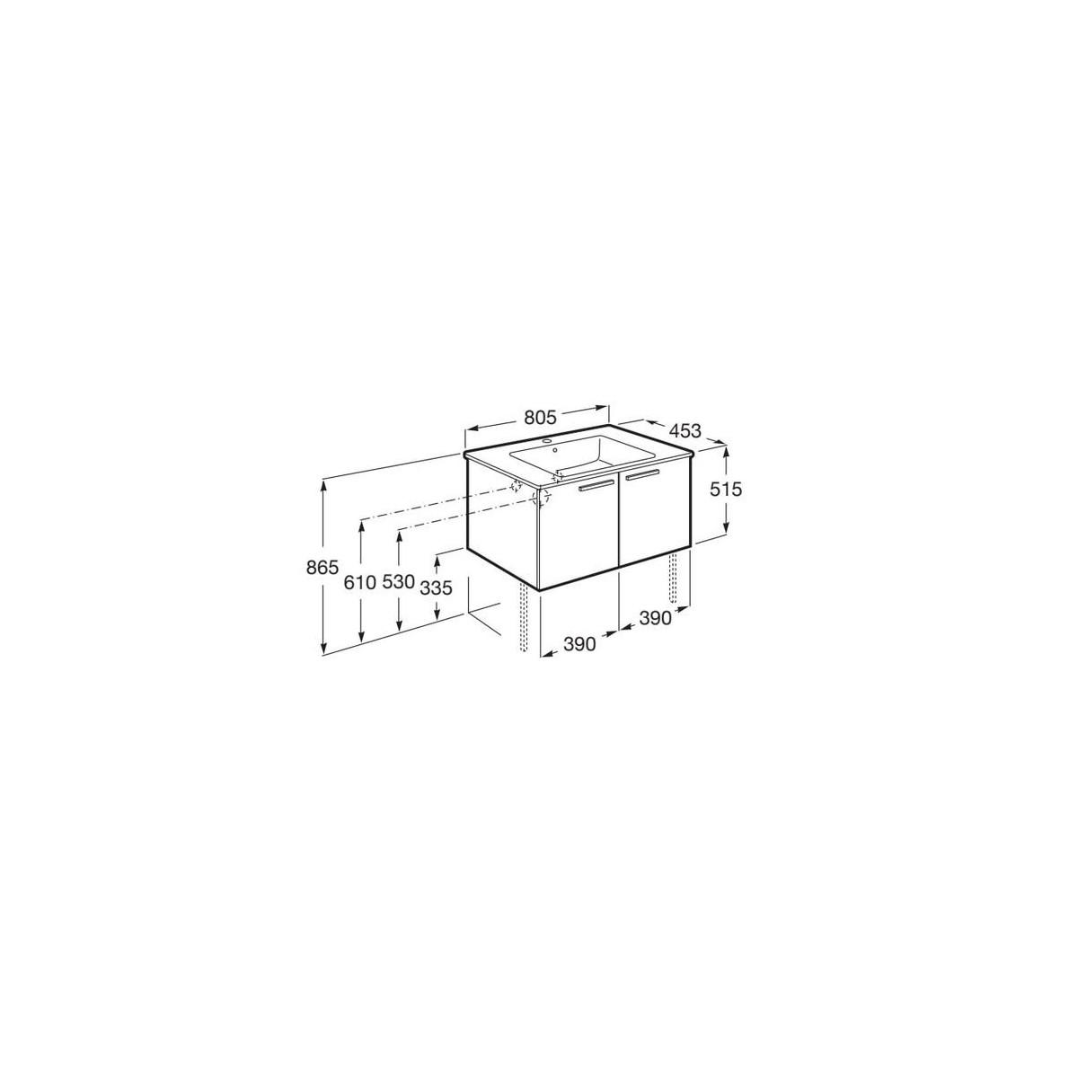 Victoria Unik 2 Portes 800Mm Gris Galet Brillant-Roca A851654516 