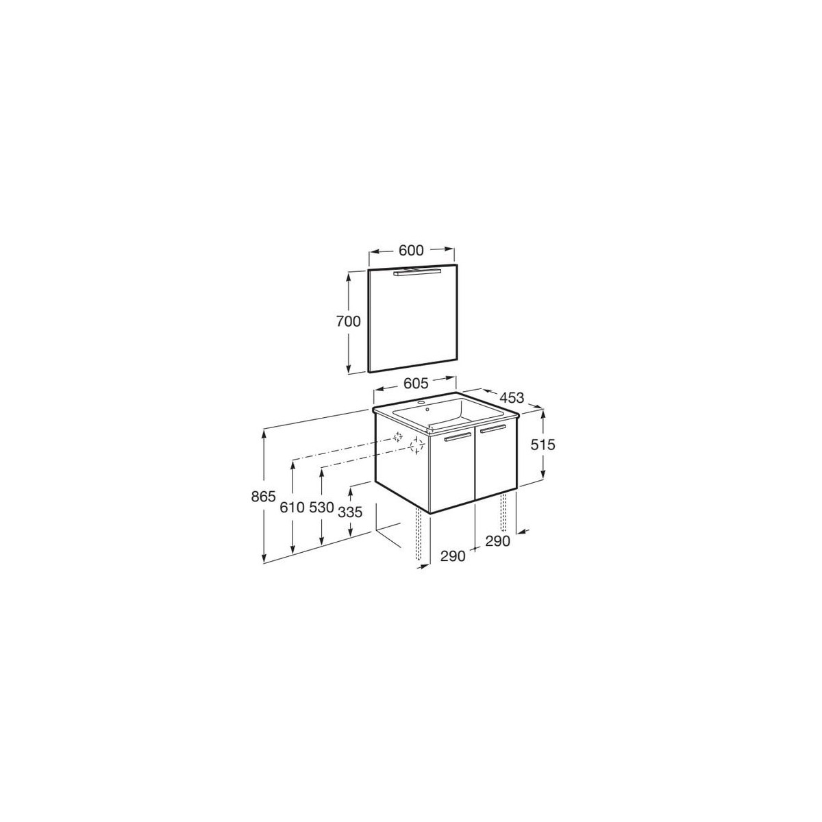 Victoria Pack 2 Portes 600Mm Gris Anthracite-Roca A851658153 