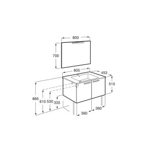 Victoria Pack 2 Portes 800Mm  Frene Nordic-Roca A851662434 