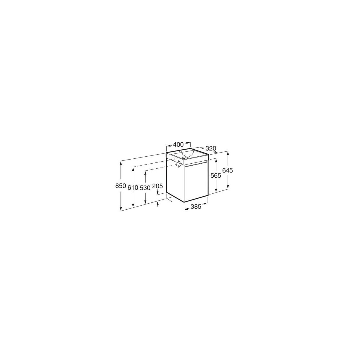Ona Unik 1 Porte 400Mm Orme Foncé-Roca A851677511 