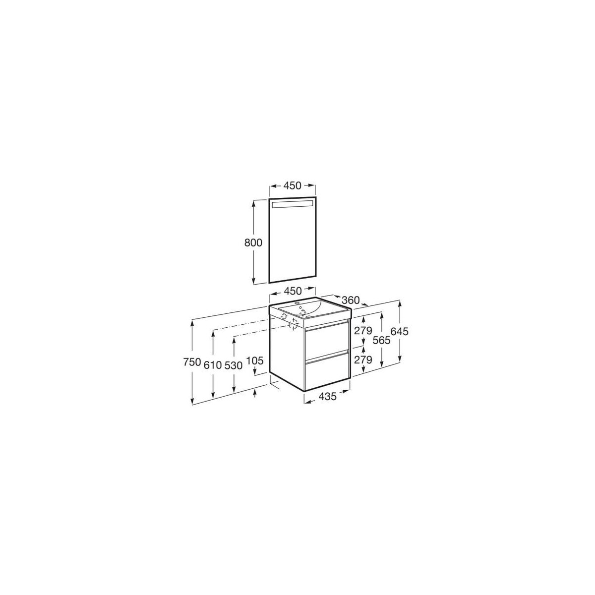 Ona Pack 2 Tiroirs 450Mm Cpt Chêne Blanchi-Roca A851697512 