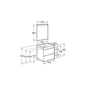 Ona Pack 2 Tiroirs 550Mm Cpt Blanc Mat-Roca A851699509 