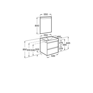Ona Pack 2 Tiroirs 550Mm Gris Mat-Roca A851703510 