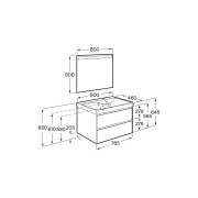 Ona Pack 2 Tiroirs 800Mm Lavabo Droite Chêne Blanchi-Roca A851706512 