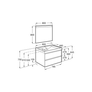 Ona Pack 2 Tiroirs 800Mm Lavabo Centré Blanc Mat-Roca A851707509 
