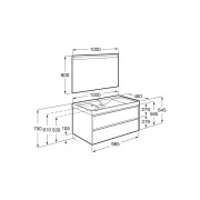 Ona Pack 2 Tiroirs 1000Mm Orme Foncé-Roca A851709511 