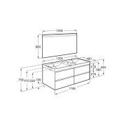 Ona Pack 4 Tiroirs 1200Mm Chêne Blanchi-Roca A851710512 