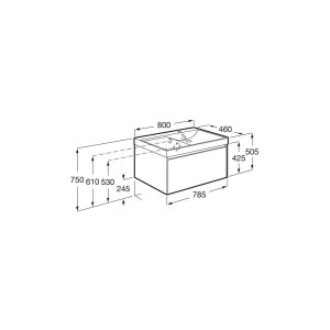 Ona Unik 1 Tiroir 800Mm Droite Chêne Blanchi-Roca A851719512 
