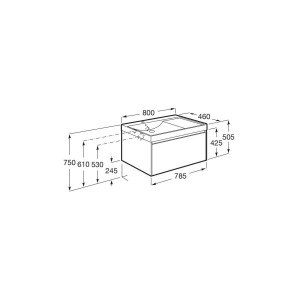 Ona Unik 1 Tiroir 800Mm Gauche Gris Mat-Roca A851720510 