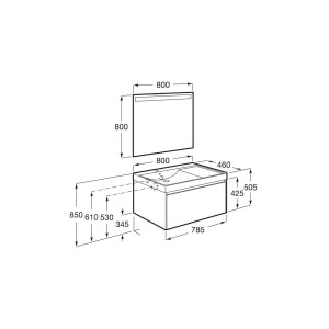 Ona Pack 1 Tiroir 800Mm Lavabo Gauche Gris Mat-Roca A851722510 