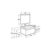Ona Pack 1 Tiroir 800Mm Lavabo Gauche Chêne Blanchi-Roca A851722512 