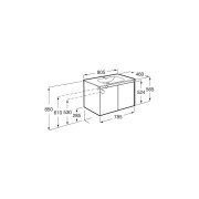 Tenet unik 2 portes 800 mm noyer - ROCA A851774517 