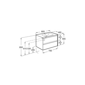Tenet Unik 2 Tiroirs 800 Mm Blanc Brillant - ROCA A851777806 