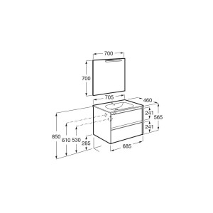 Tenet Pack 2 Tiroirs 700 Mm Blanc Brillant - ROCA A851786806 