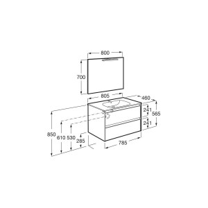 Tenet Pack 2 Tiroirs 800 Mm Noyer - ROCA A851787517 