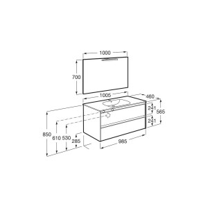 Tenet Pack 2 Tiroirs 1000 Mm Frêne Nordic - ROCA A851788434 