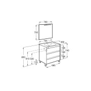 Tenet Pack 3 Tiroirs 700 Mm Noyer - ROCA A851790517 