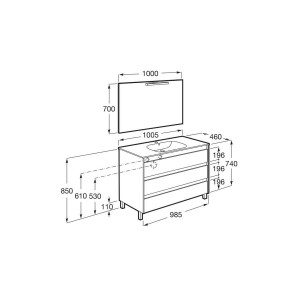 Tenet Pack 3 Tiroirs 1000 Mm Blanc Brillant - ROCA A851792806 
