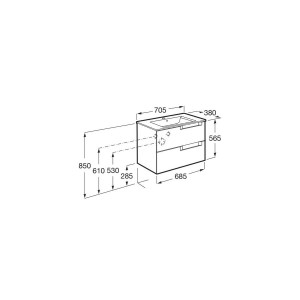 Aleyda Unik Compact 2 Tiroirs 700 Mm Blanc Mat - ROCA A851811509 