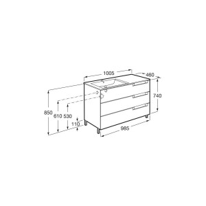 Aleyda Unik 3 Tiroirs Lavabo À Gauche 1000 Mm Bois Blanchi - ROCA A851828525 