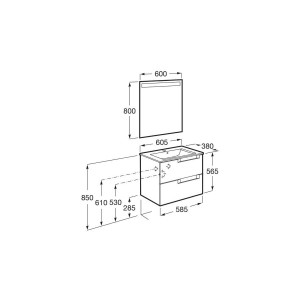 Aleyda Pack Compact 2 Tiroirs 600 Mm Blanc Mat - ROCA A851830509 