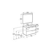 Aleyda Pack Compact 2 Tiroirs 800 Mm Gris Pierre Mat - ROCA A851832514 